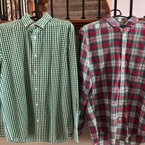 Vineyard Vines Green and Red Plaid Men's Shirts
